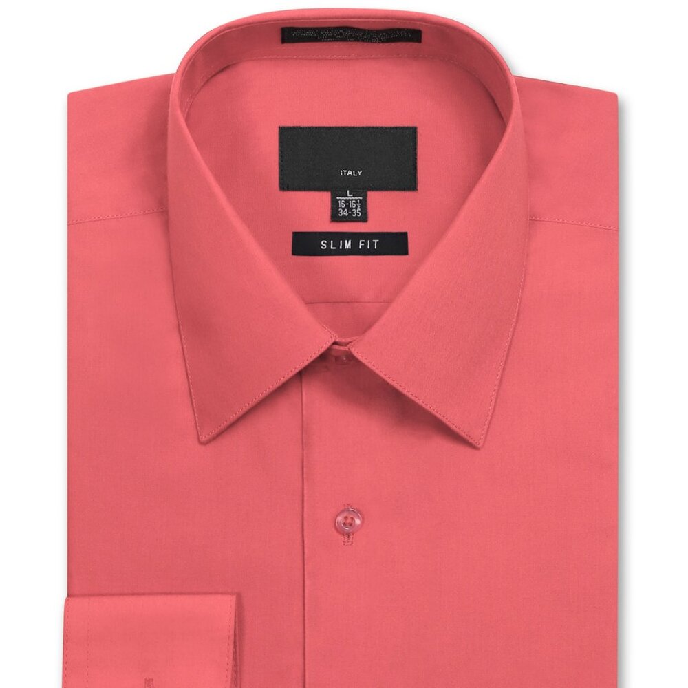 Men's Slim Fit Dress Shirt Coral